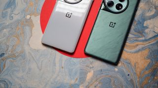 OnePlus 12 Glacial White next to standard OnePlus 12