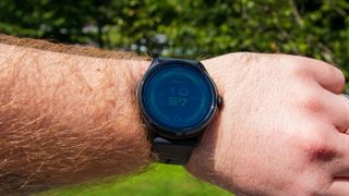 TicWatch Pro 5 Enduro watch face on wrist