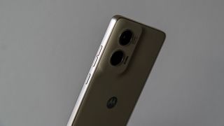 The camera, frame, and side buttons on the Moto G Stylus 5G 2024