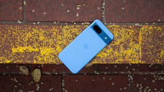 The back of the Bay blue Google Pixel 8a