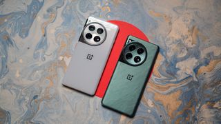 OnePlus 12 Glacial White next to standard OnePlus 12