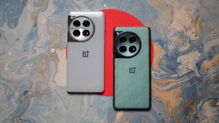 OnePlus 12 Glacial White next to standard OnePlus 12